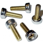 Male Snaps - Brass / Chrome 5/8 Machine Screw (5)
